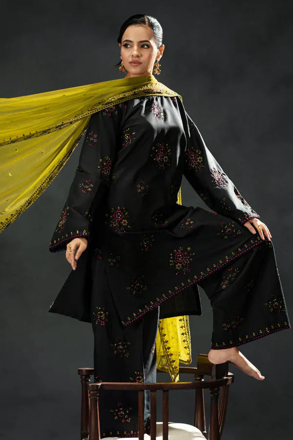 Lawn Embroidered 3Piece SF - 415 (Black)