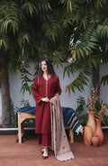 SF-350 Kashmiri Embroidered Maroon Suit